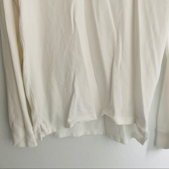Gap Long Sleeve Polo Shirt White Size Medium - Picture 2 of 5